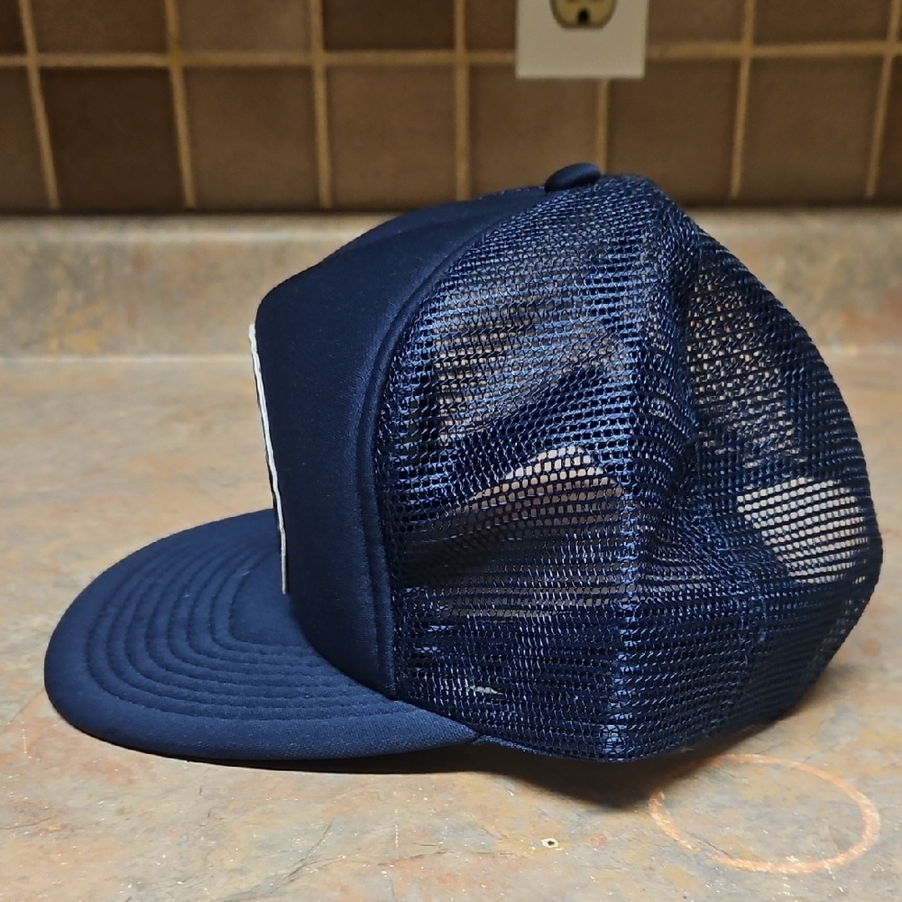 Vintage Edmonton Oilers Wilson Dead Stock Navy Blue Mesh Cap NHL Perfect - Picture 4 of 7